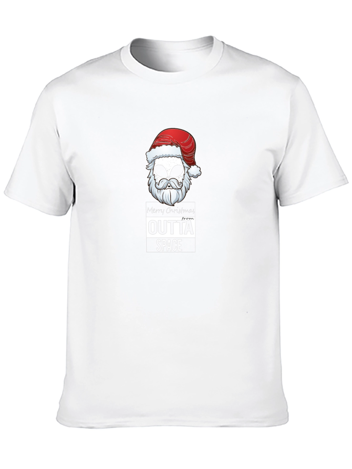 Outta Space Merry Christmas Alien Santa Black T-Shirt