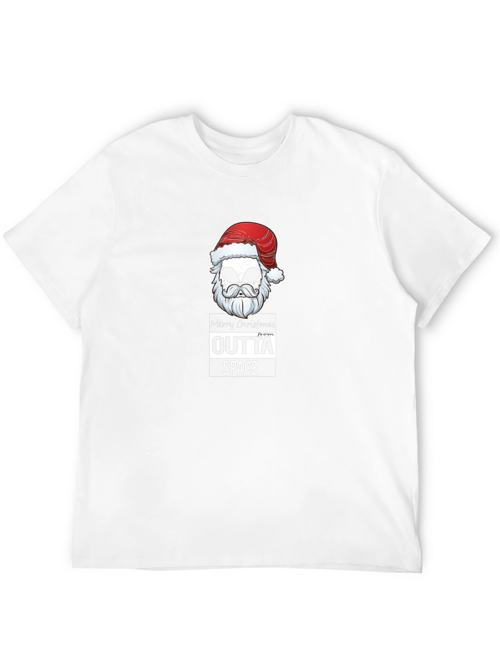 Outta Space Merry Christmas Alien Santa Black T-Shirt