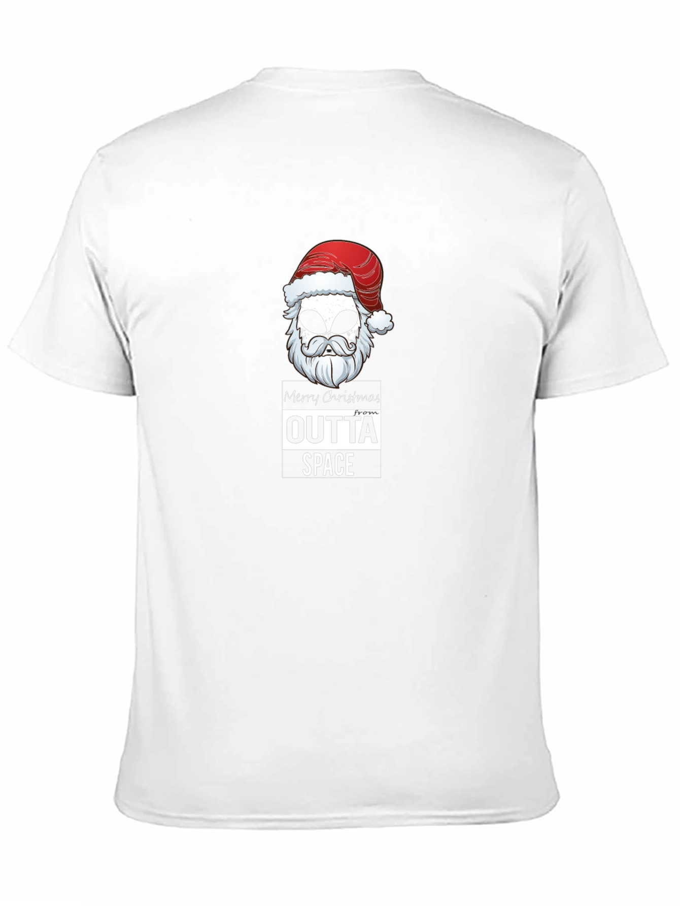 Outta Space Merry Christmas Alien Santa Black T-Shirt