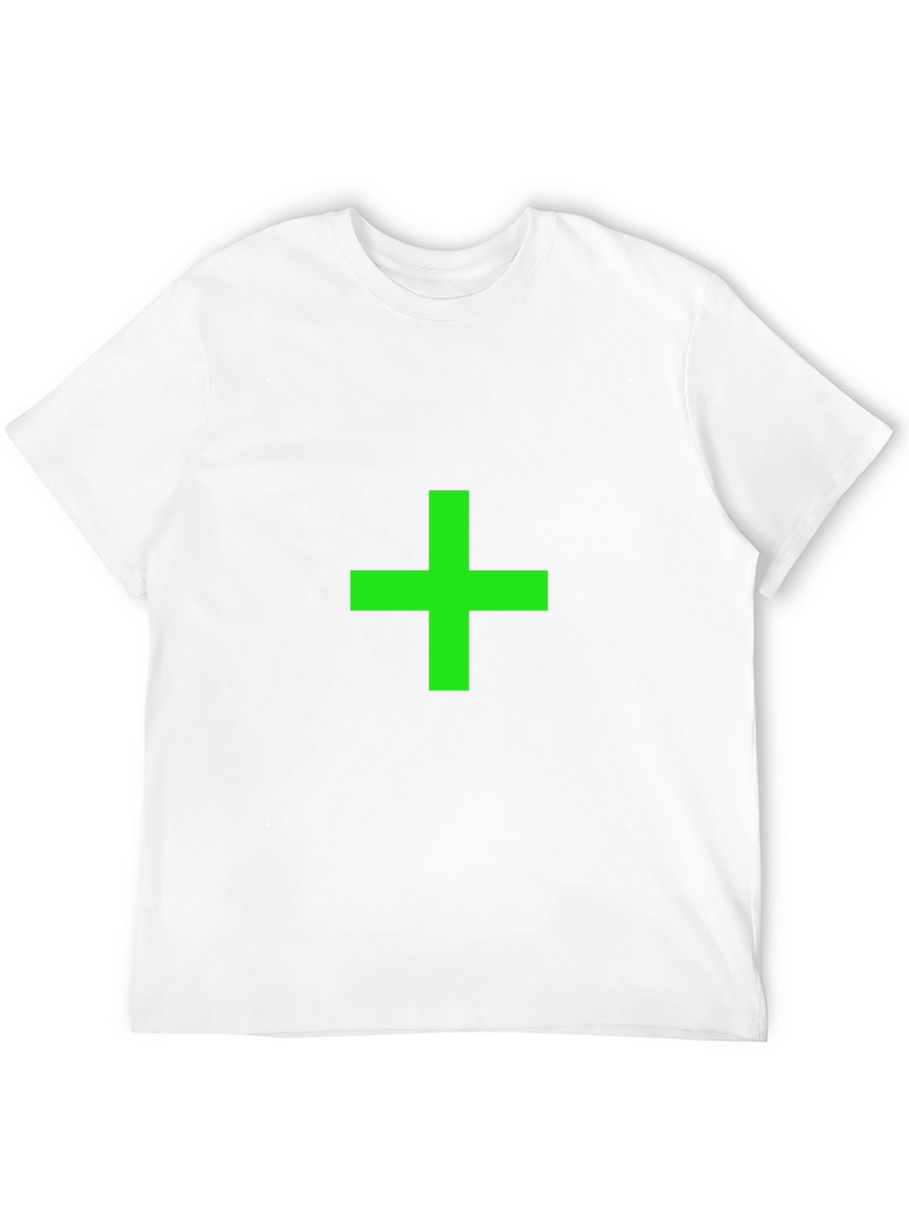 Green Plus Sign Black T-Shirt