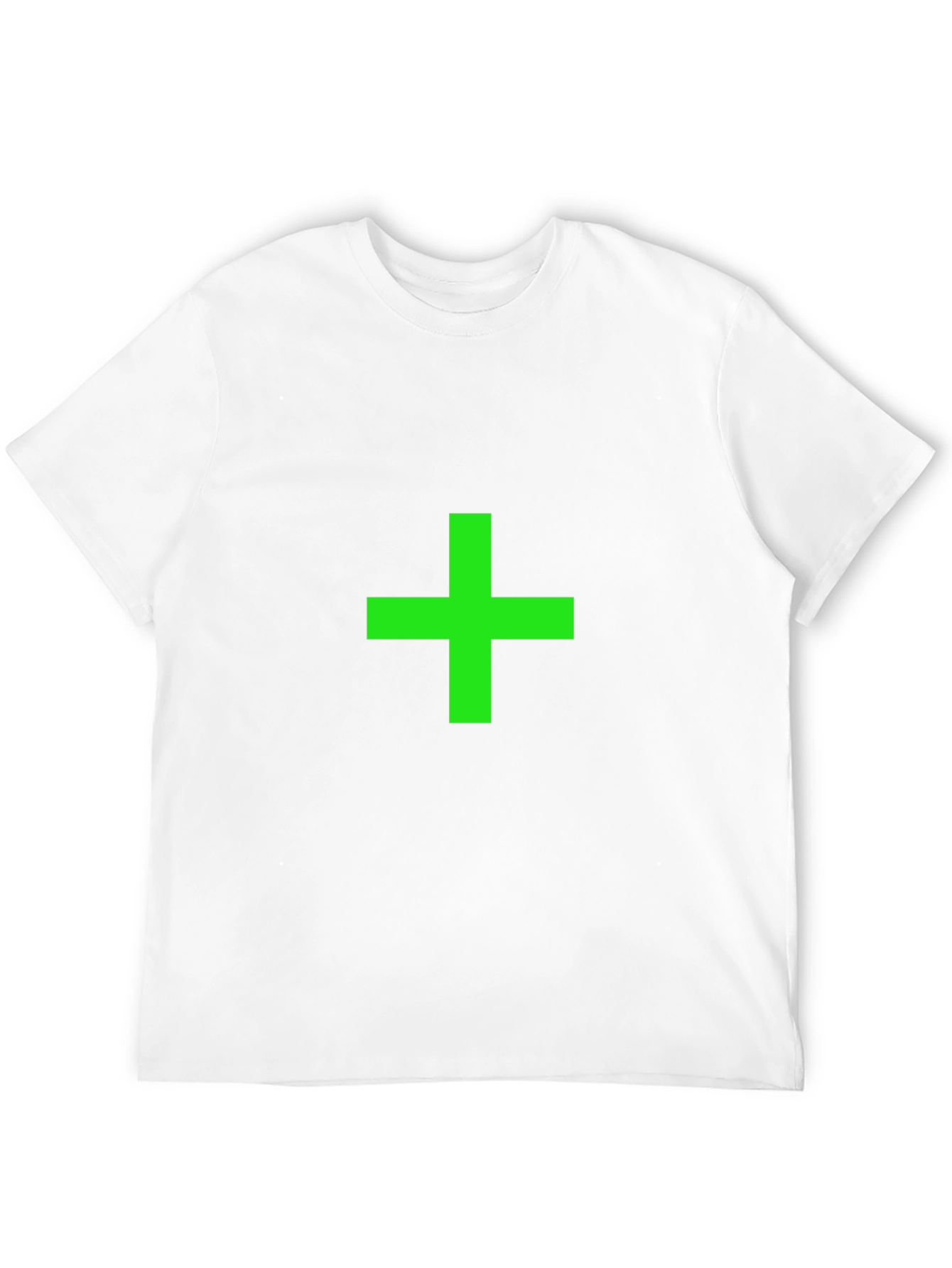 Green Plus Sign Black T-Shirt