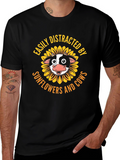 Easily Distracted by Sunflowers and Cows T-Shirt