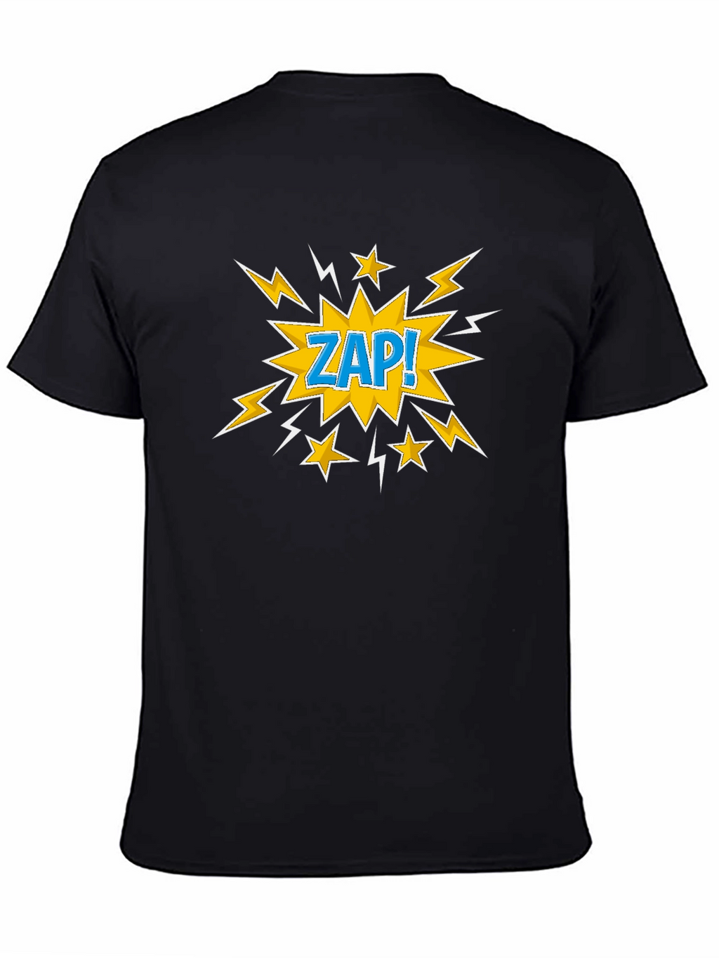 Zap! Graphic Print T-Shirt - Black Cotton Tee