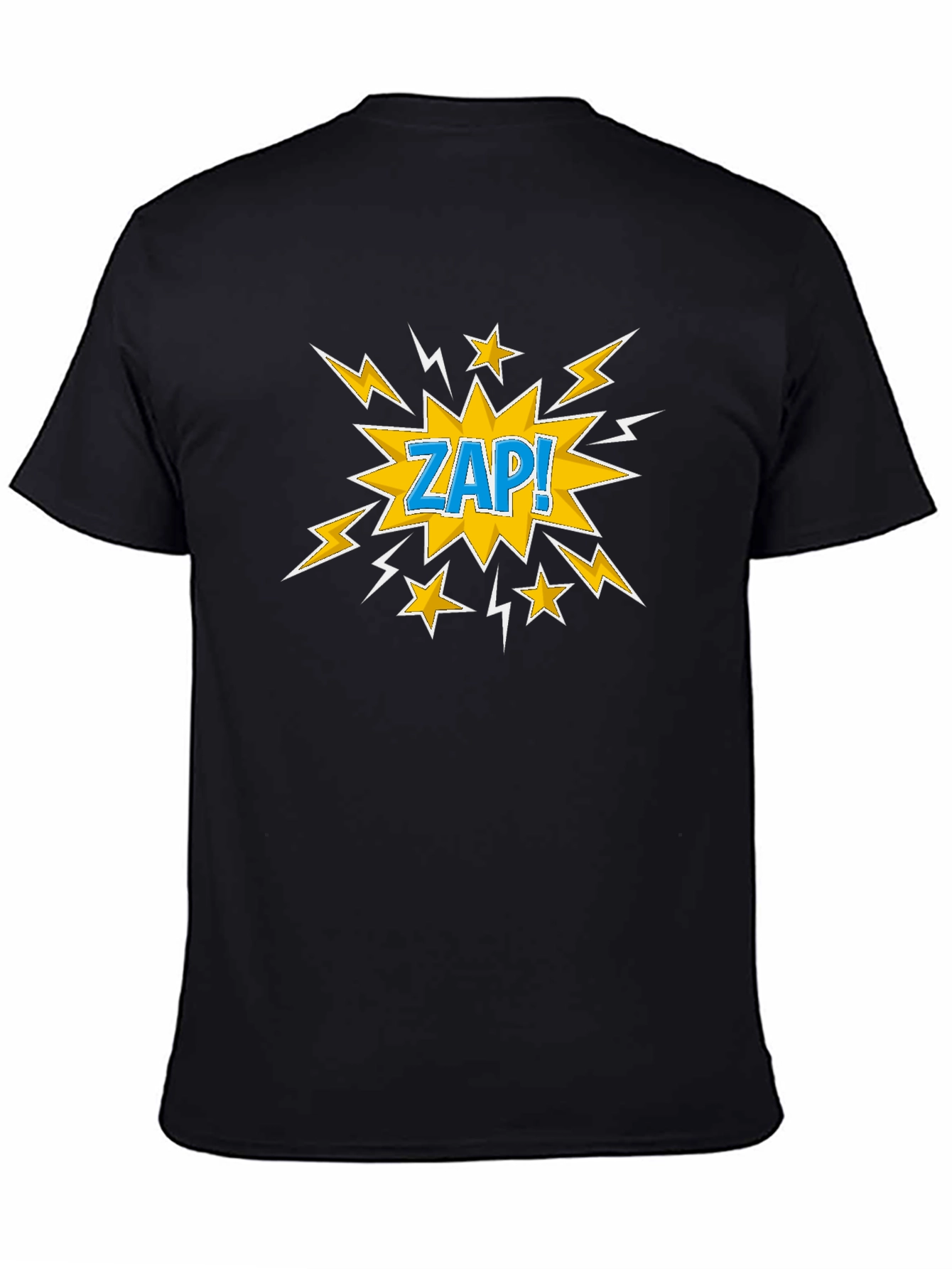 Zap! Graphic Print T-Shirt - Black Cotton Tee