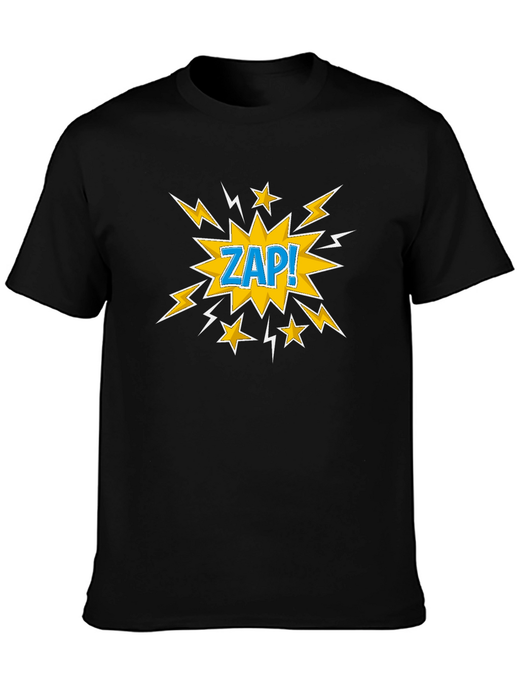 Zap! Graphic Print T-Shirt - Black Cotton Tee