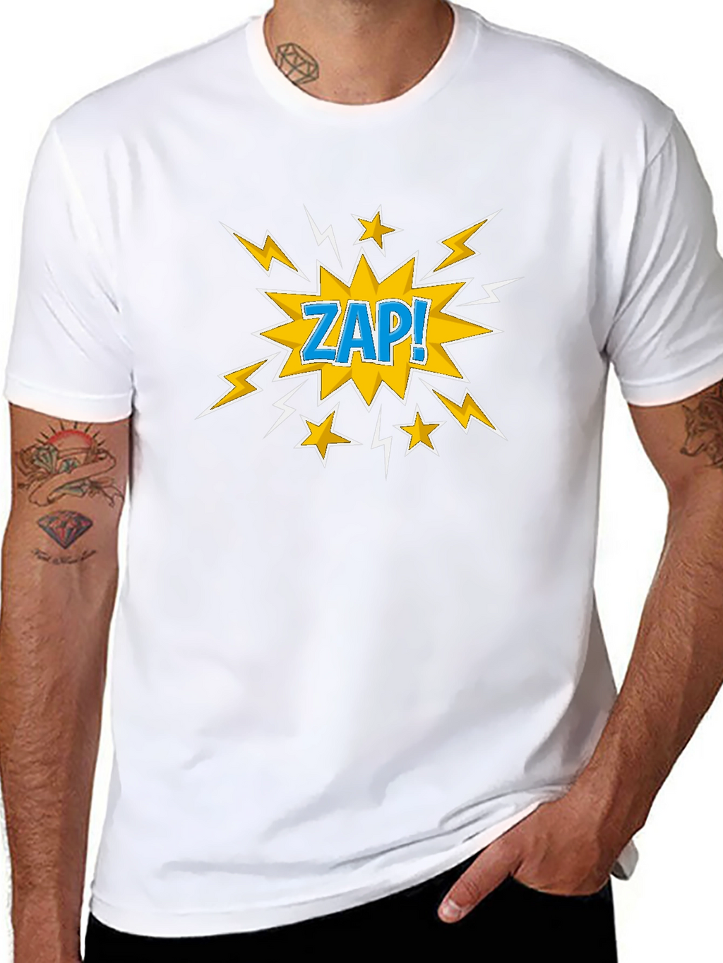 Zap! Graphic Print T-Shirt - Black Cotton Tee