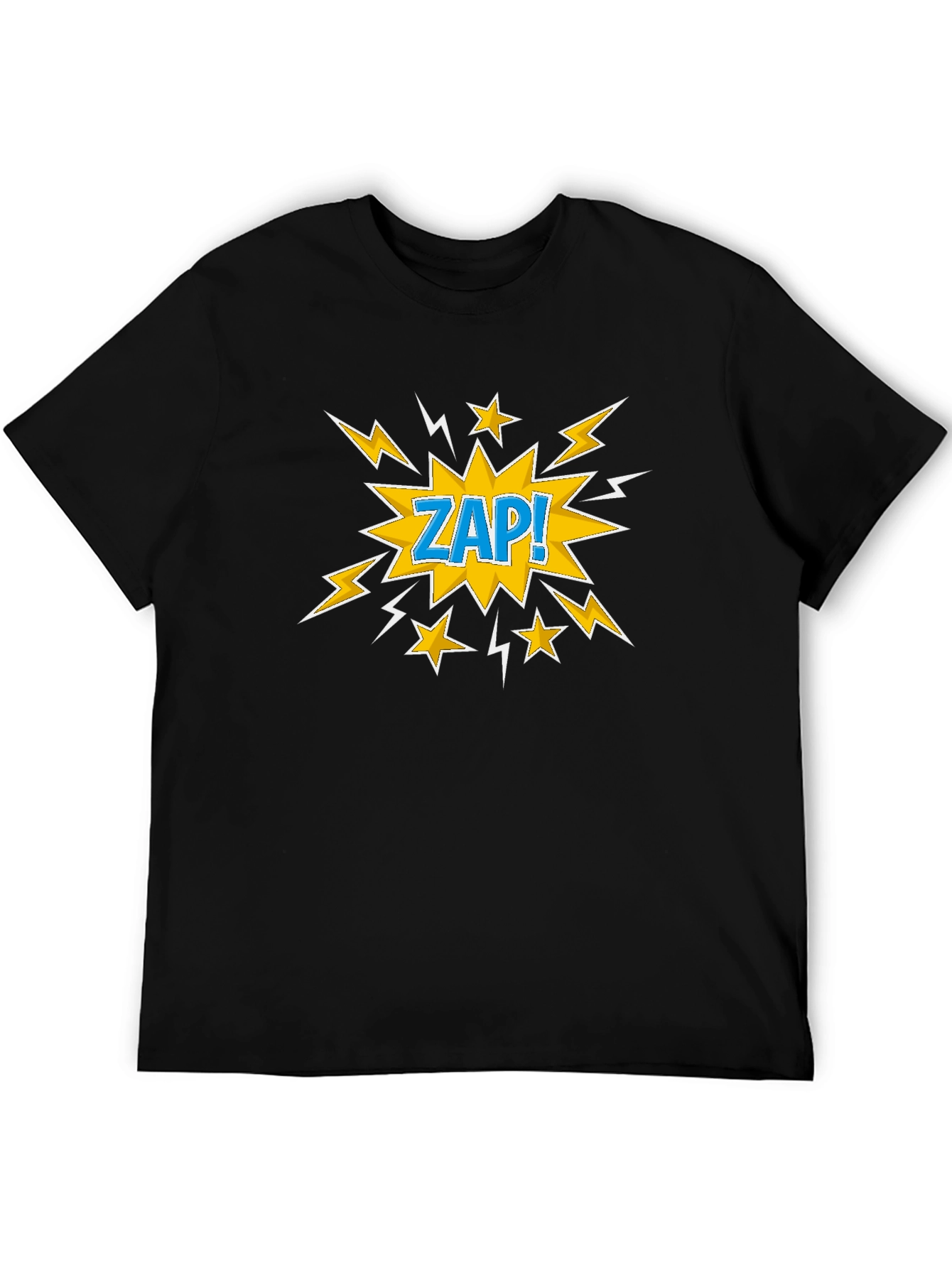 Zap! Graphic Print T-Shirt - Black Cotton Tee