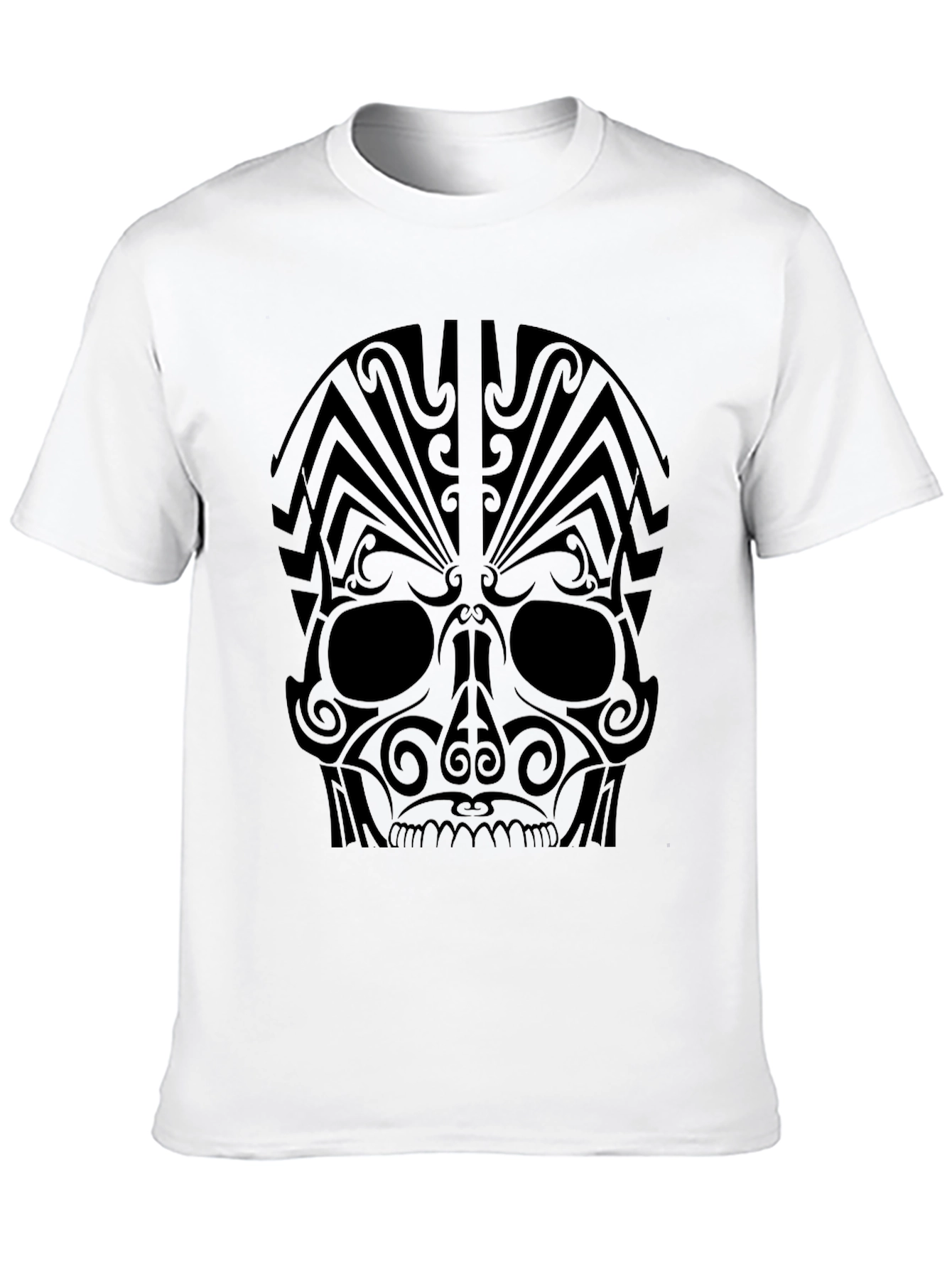 Tribal Skull Graphic Tee - Bold Statement Shirt
