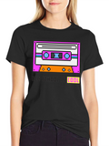 Retro Cassette Pixel Art Graphic T-Shirt