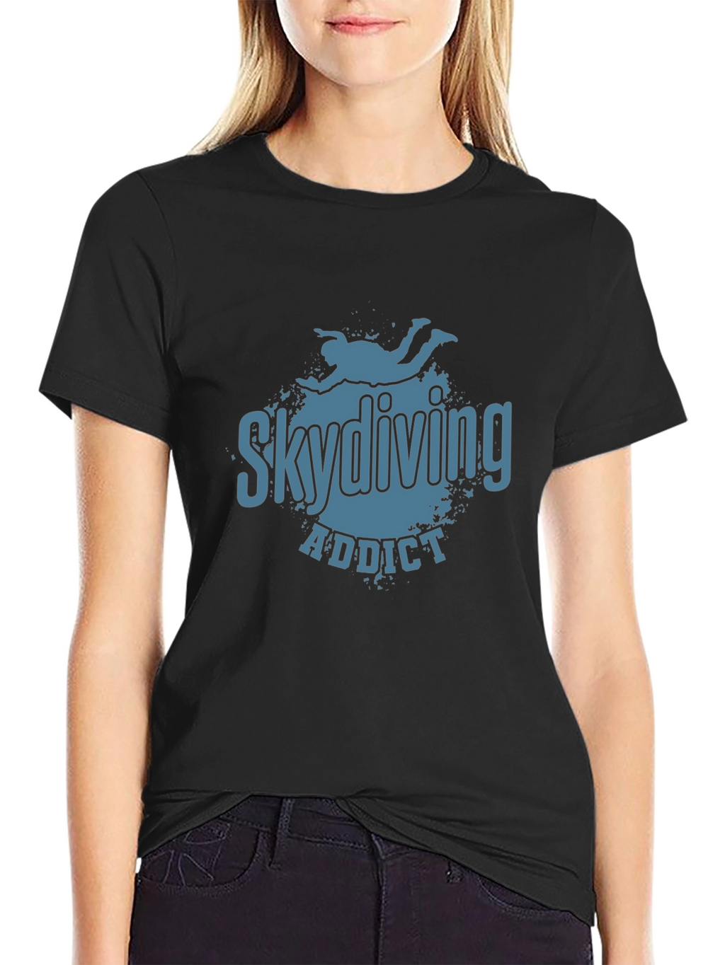 Skydiving Addict Graphic Print T-Shirt