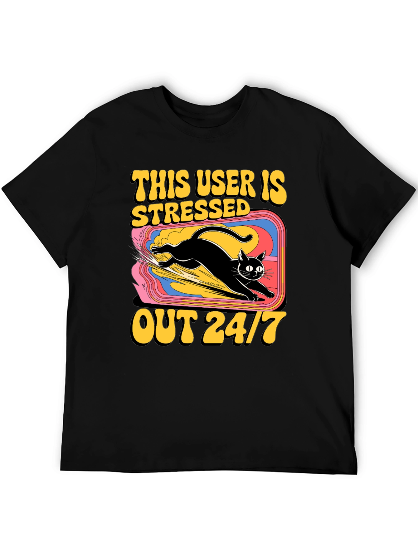 Stressed Out Cat Graphic Tee