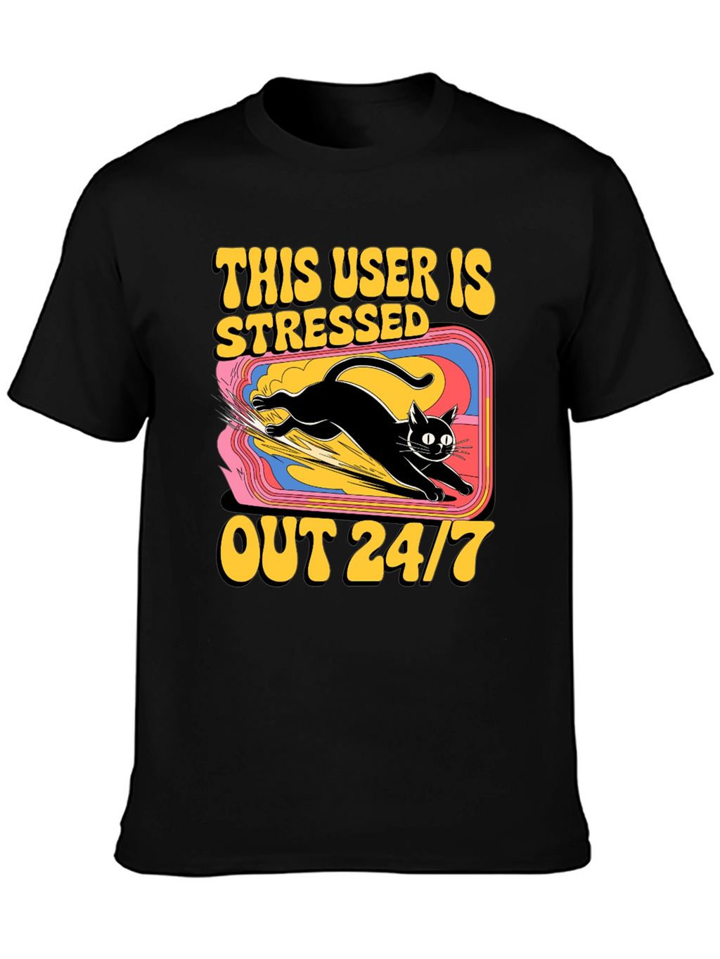 Stressed Out Cat Graphic Tee