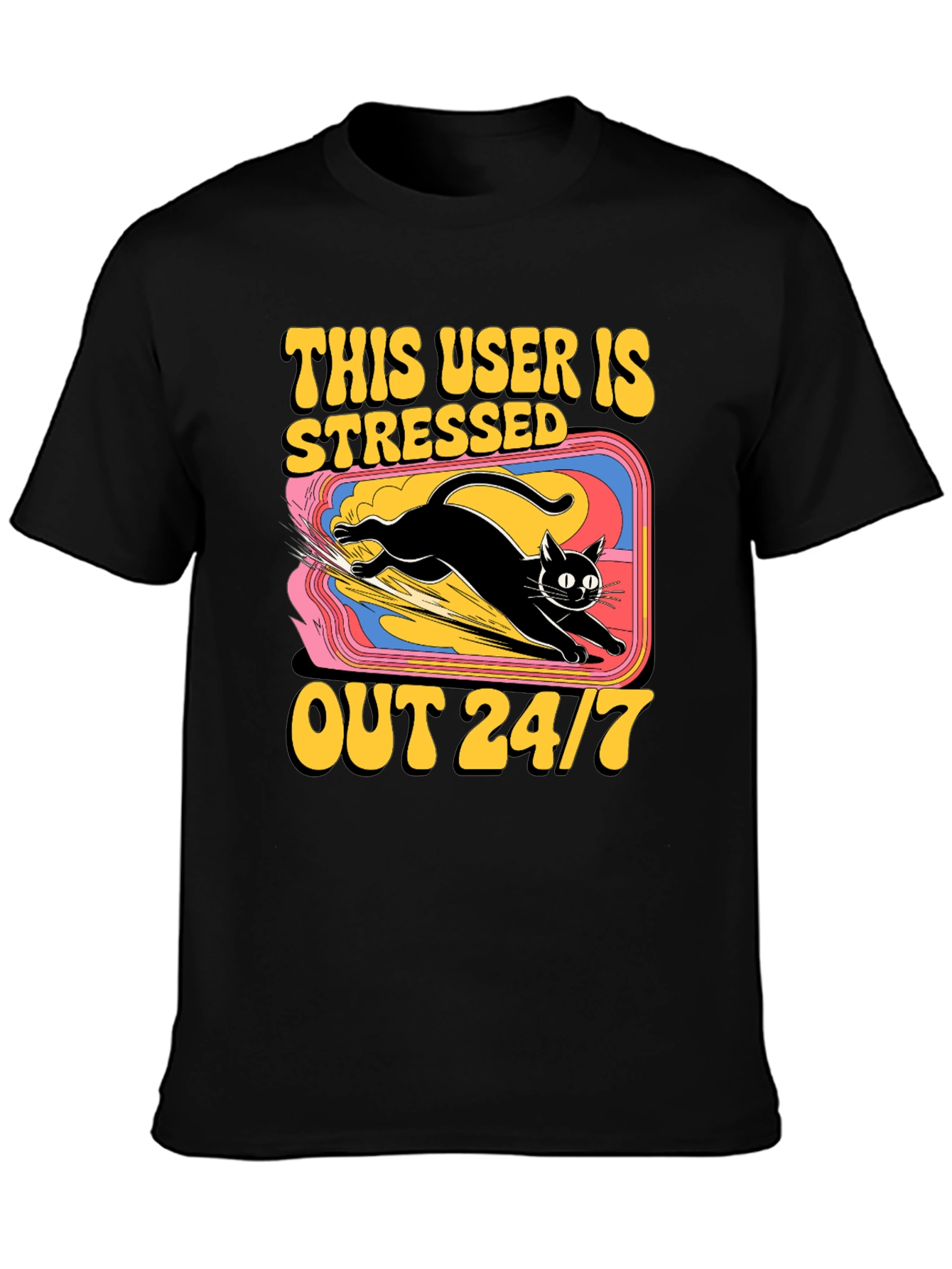 Stressed Out Cat Graphic Tee