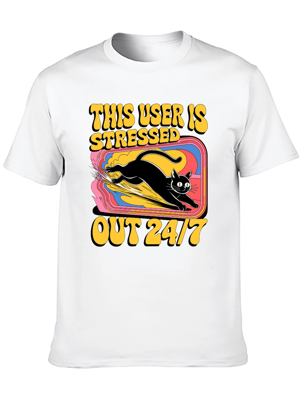 Stressed Out Cat Graphic Tee