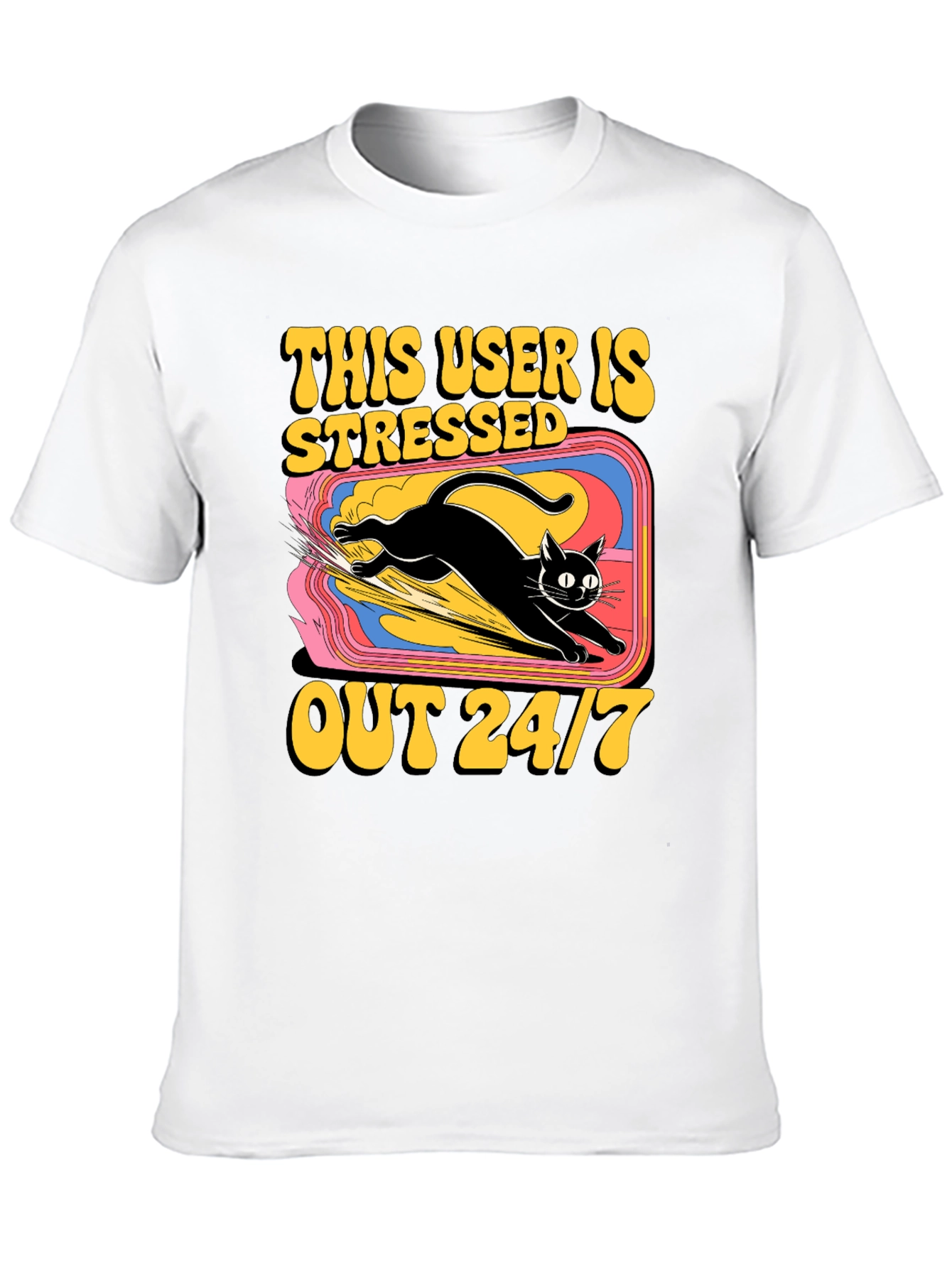 Stressed Out Cat Graphic Tee