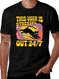 Stressed Out Cat Graphic Tee