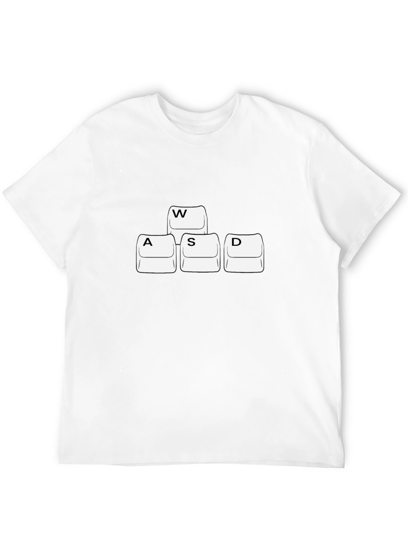 Gamer WASD Keyboard Key T-Shirt - Black Cotton Gaming Tee