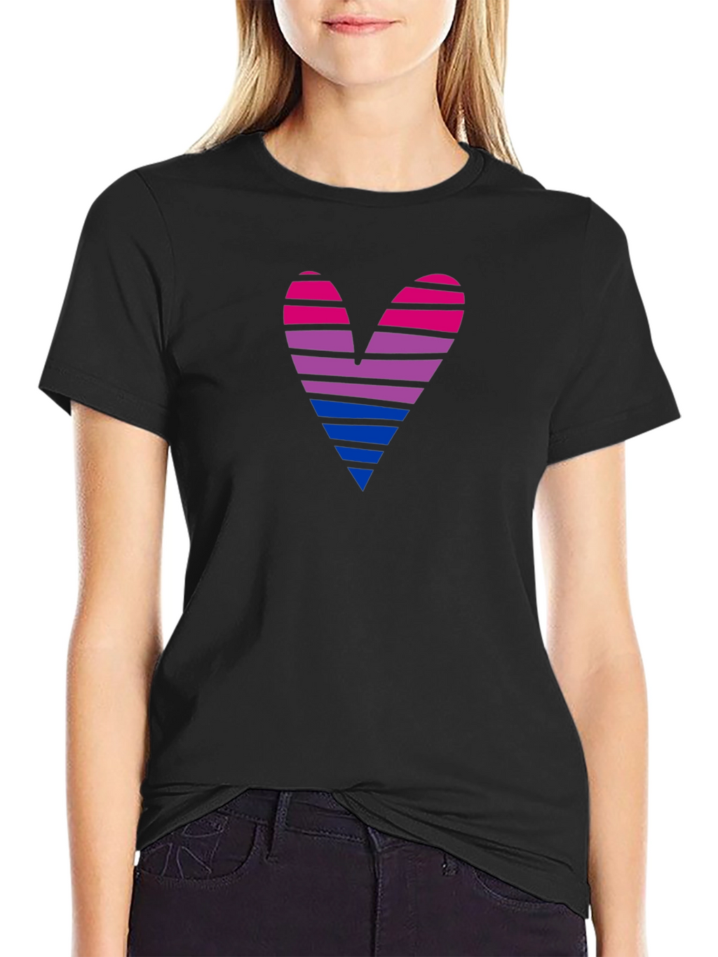 Bisexual Pride Heart Graphic T-Shirt