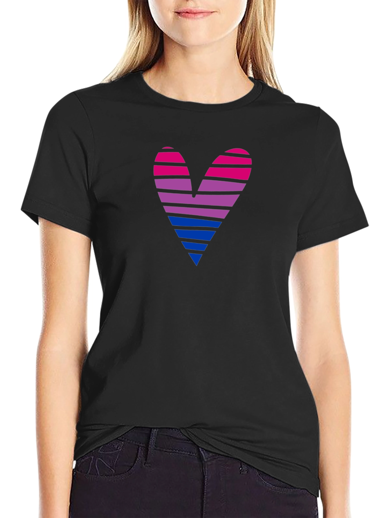Bisexual Pride Heart Graphic T-Shirt