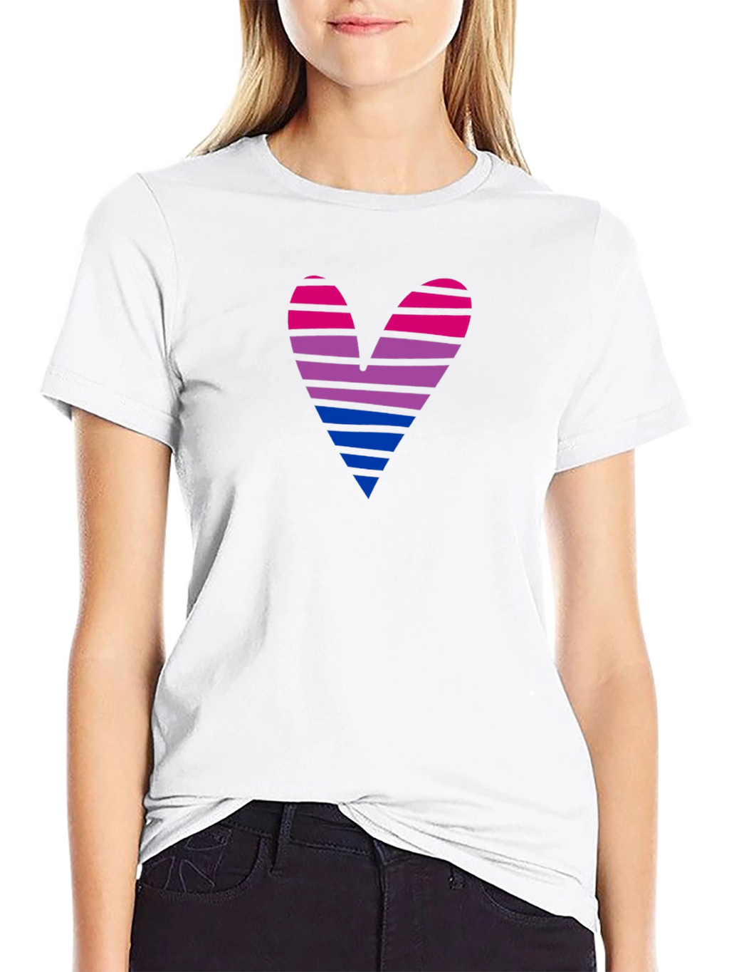 Bisexual Pride Heart Graphic T-Shirt