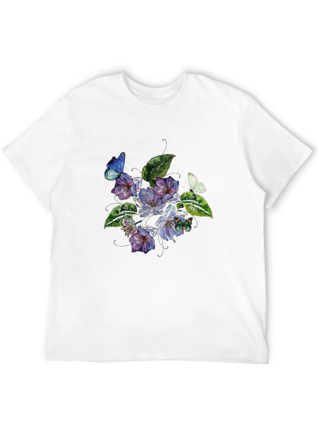 Floral Butterfly Graphic Black T-Shirt