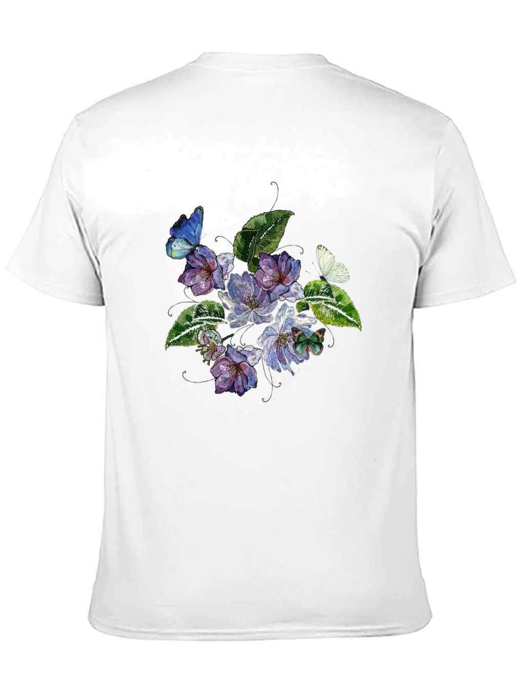 Floral Butterfly Graphic Black T-Shirt