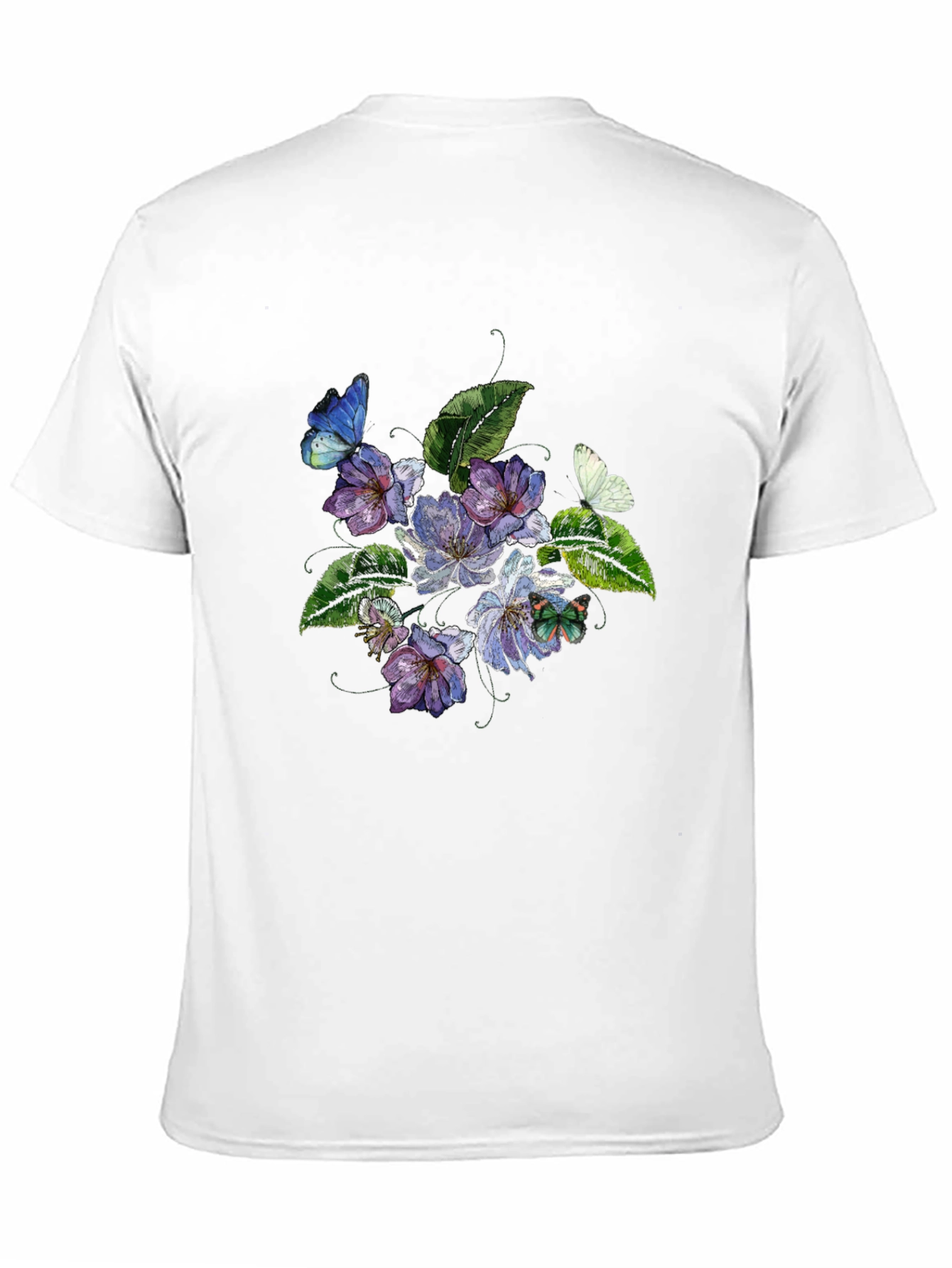 Floral Butterfly Graphic Black T-Shirt