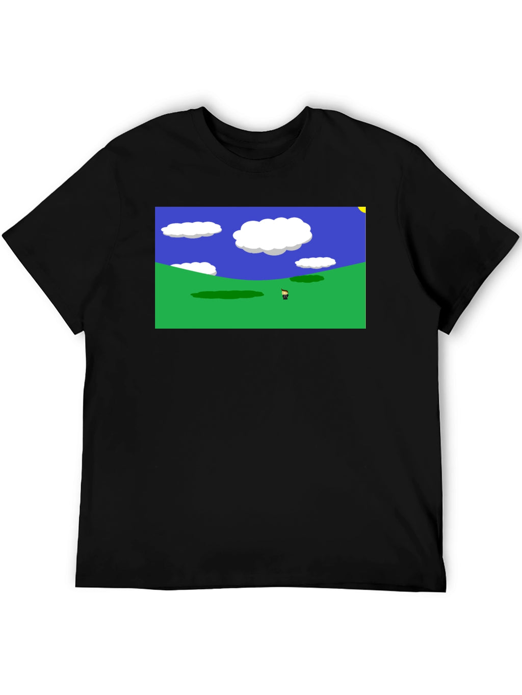 Retro Video Game Landscape Black Tee