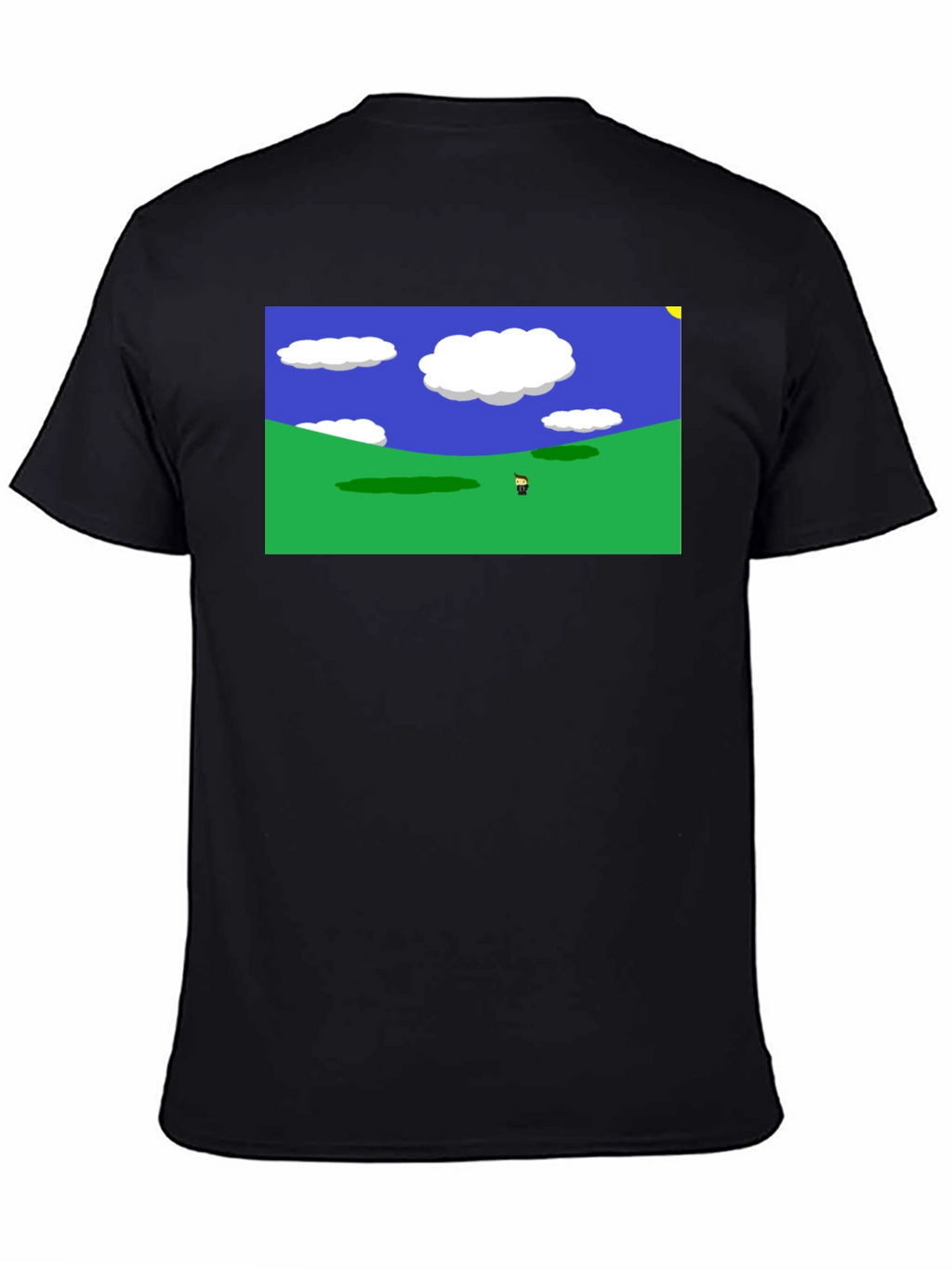 Retro Video Game Landscape Black Tee
