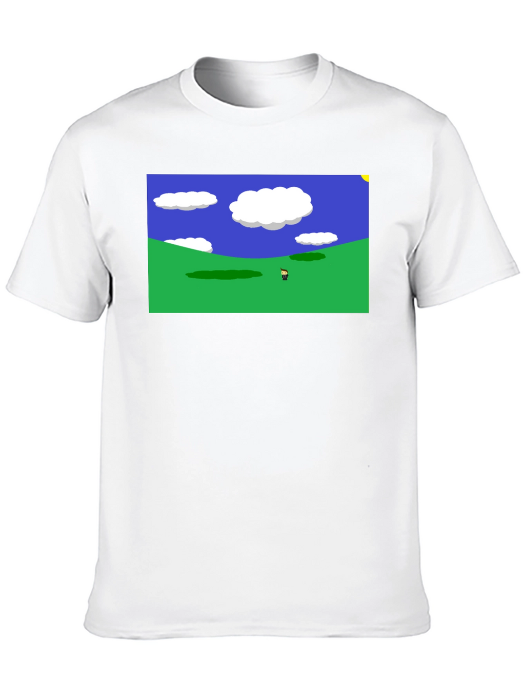 Retro Video Game Landscape Black Tee