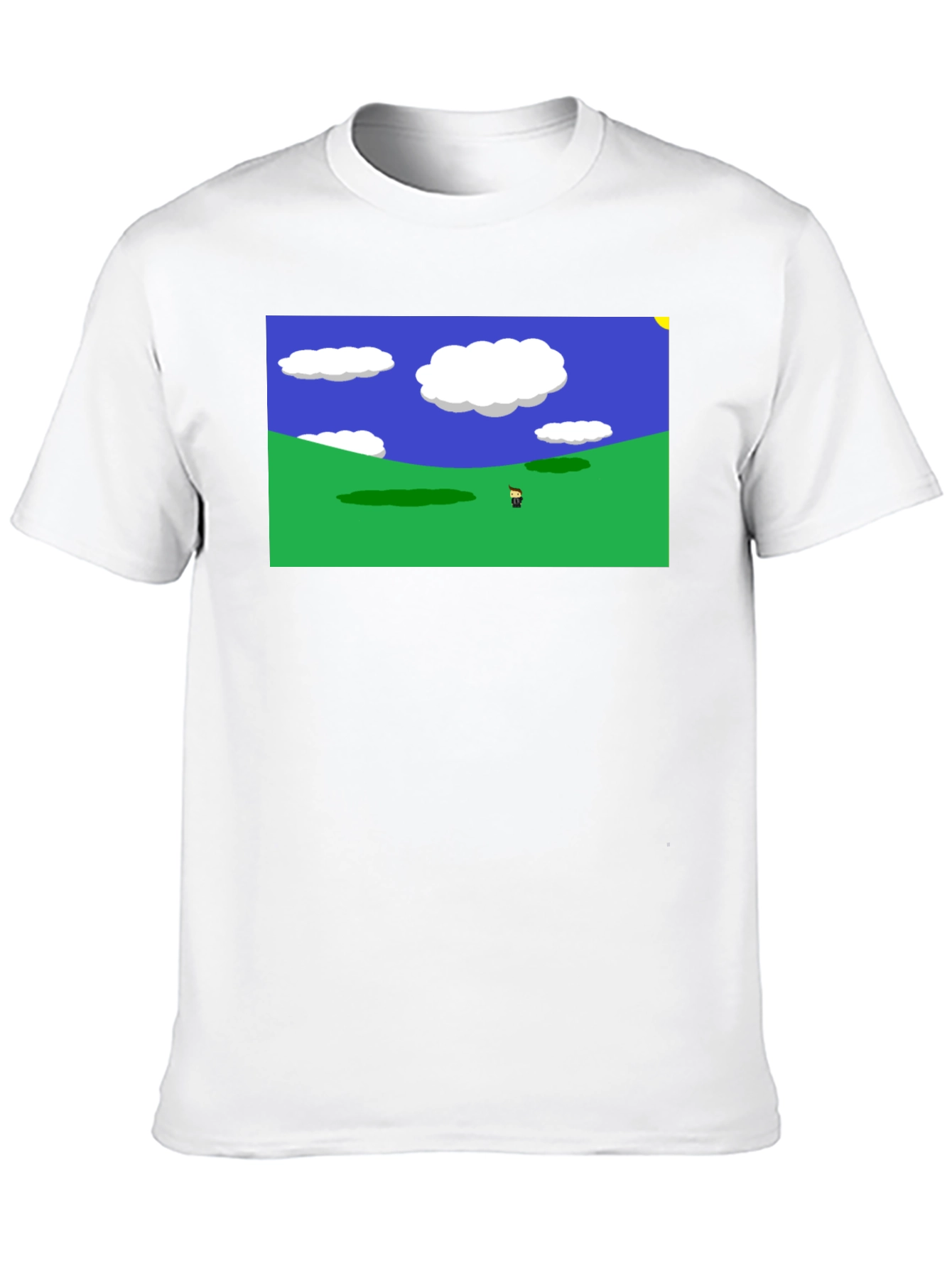 Retro Video Game Landscape Black Tee