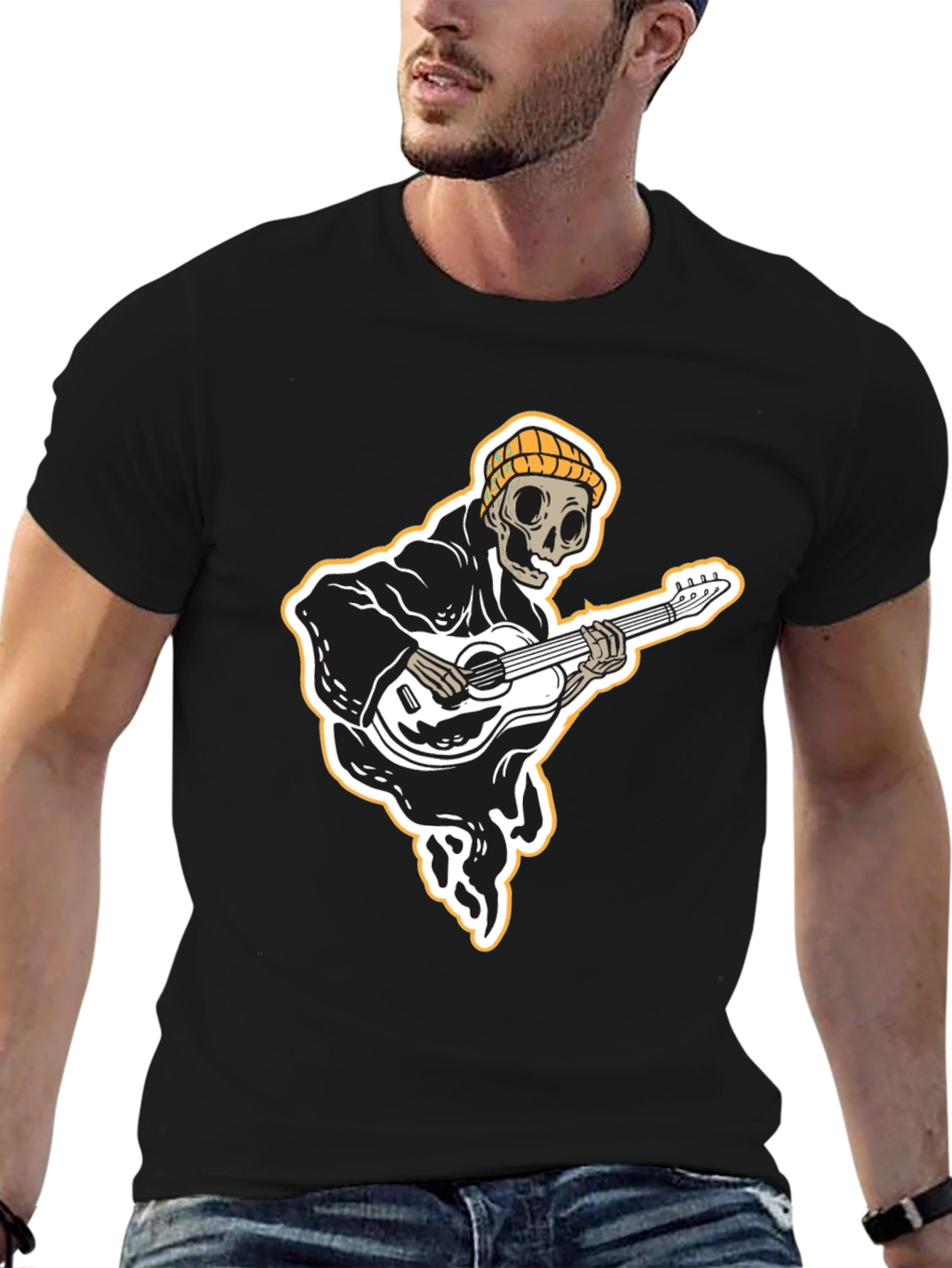 Skeleton Guitarist Graphic Tee