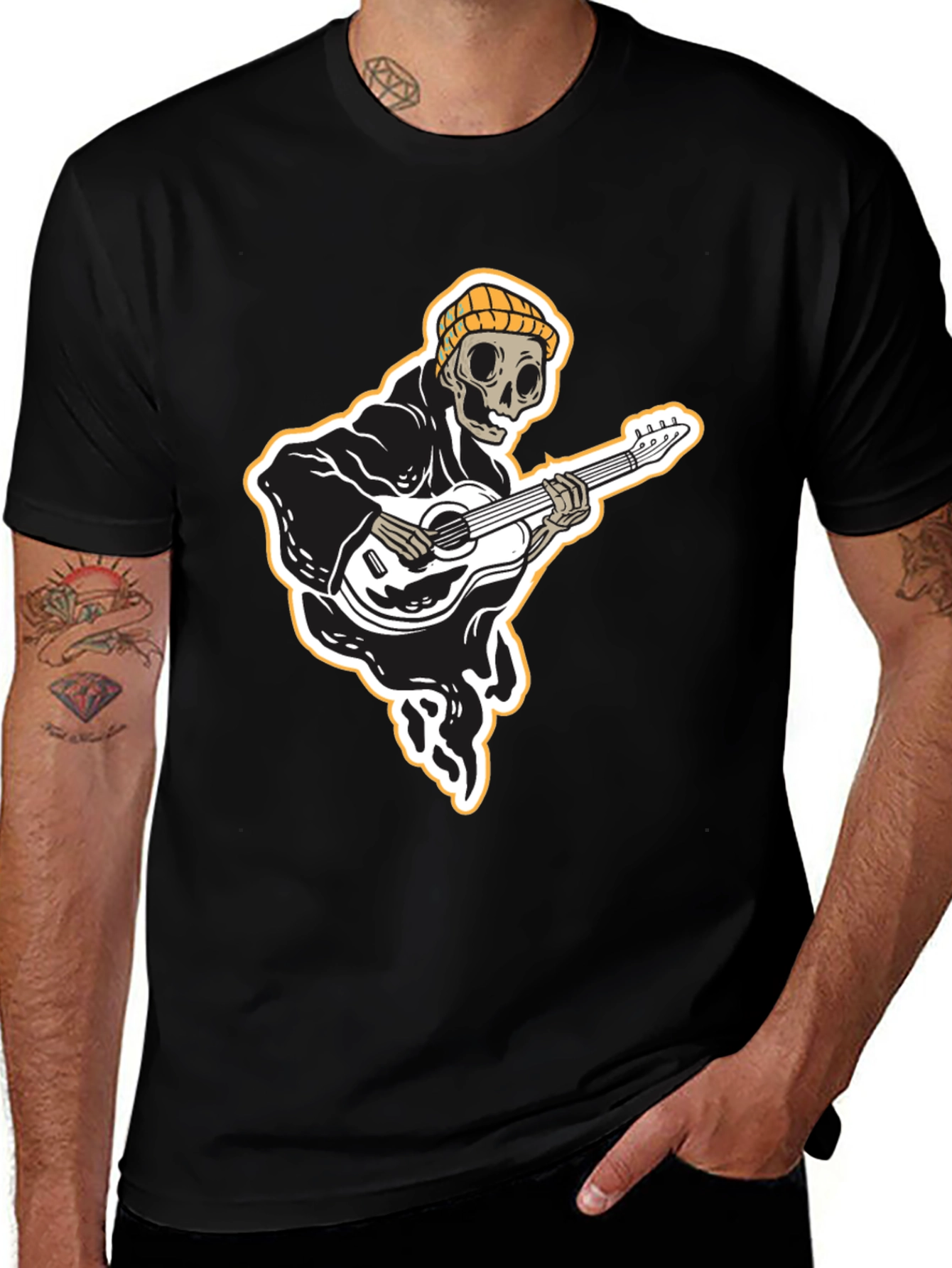 Skeleton Guitarist Graphic Tee