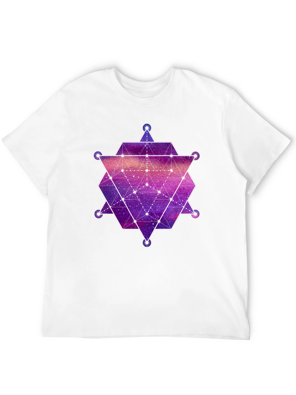 Geometric Galaxy Print Black T-Shirt