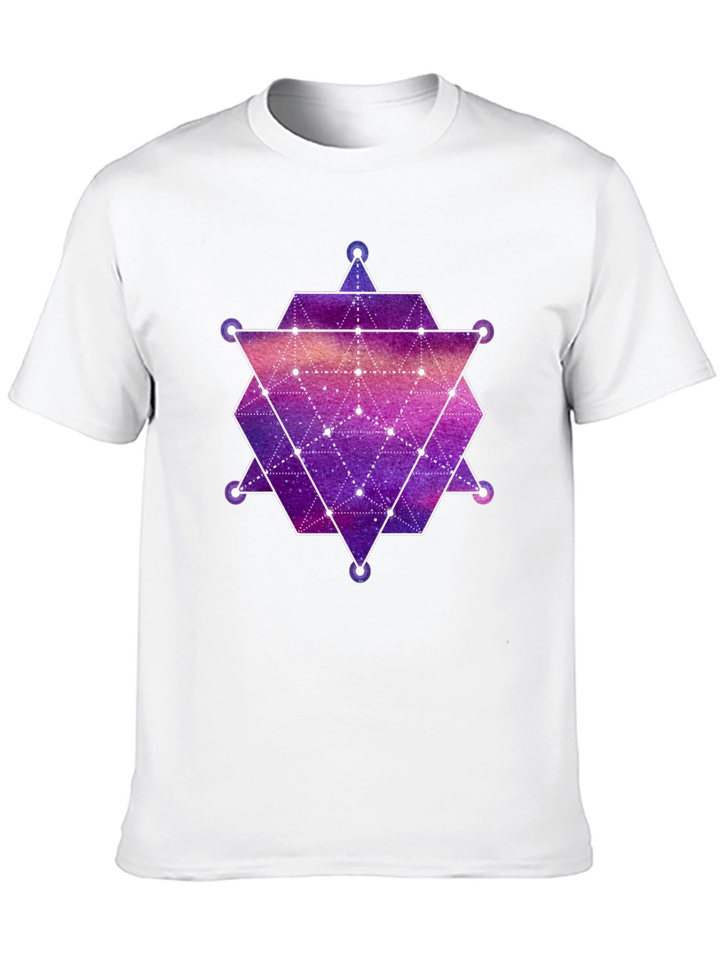 Geometric Galaxy Print Black T-Shirt