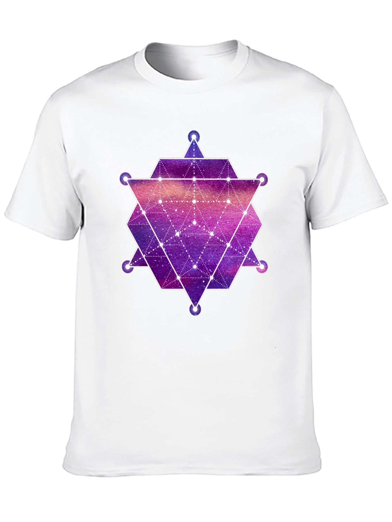 Geometric Galaxy Print Black T-Shirt