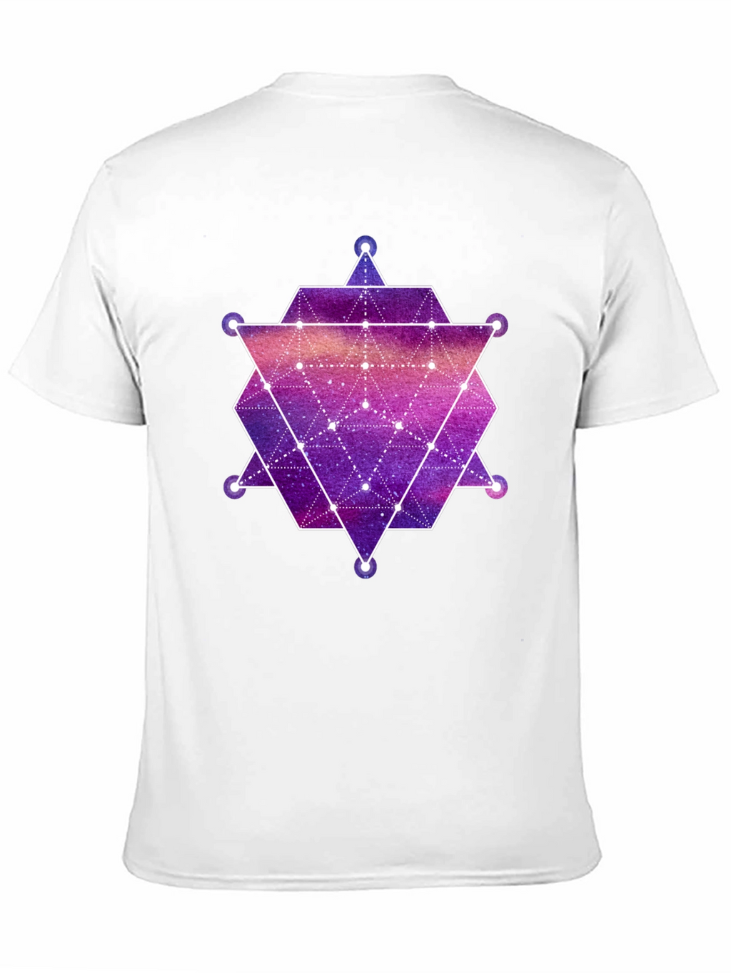Geometric Galaxy Print Black T-Shirt