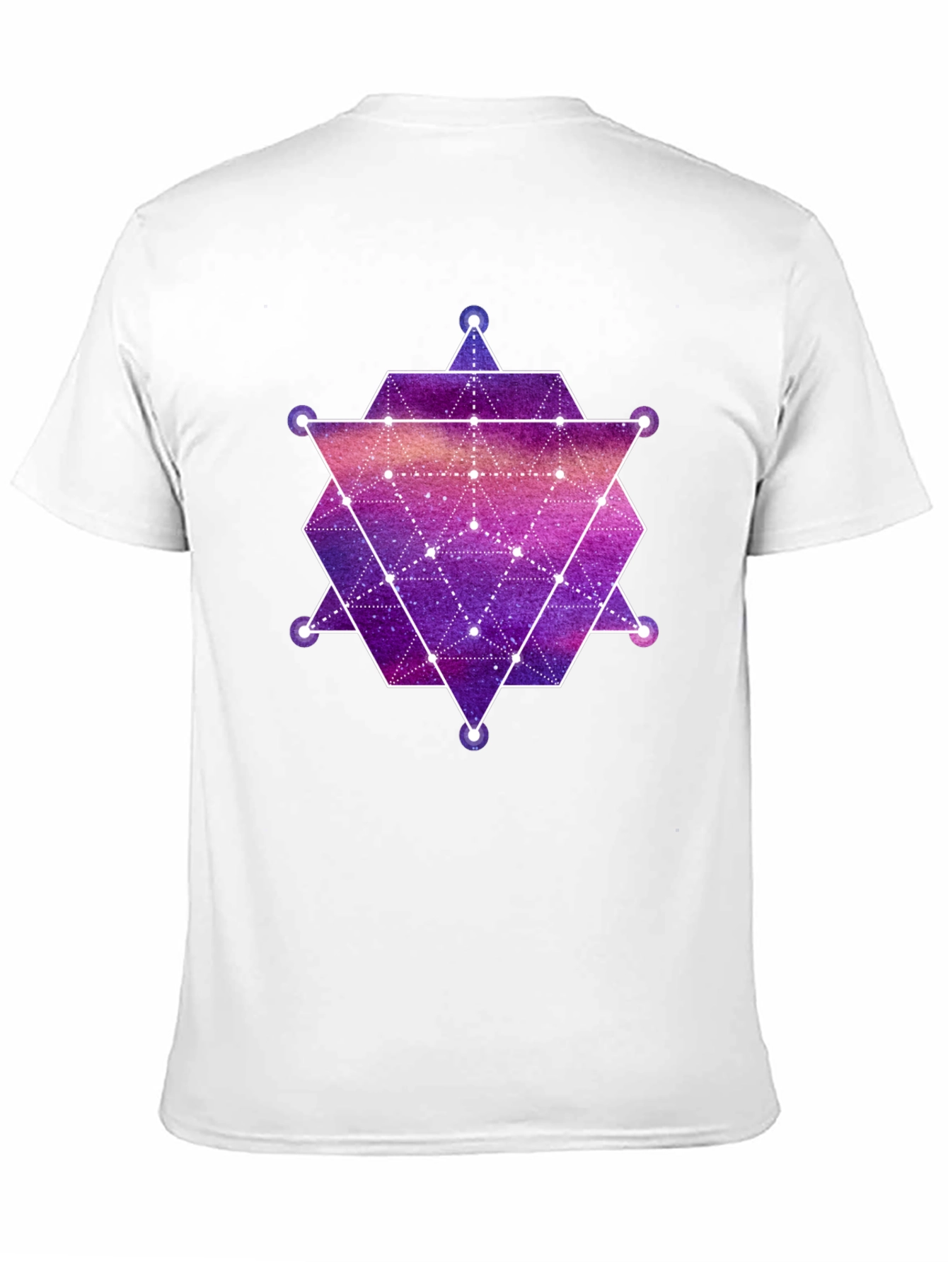 Geometric Galaxy Print Black T-Shirt
