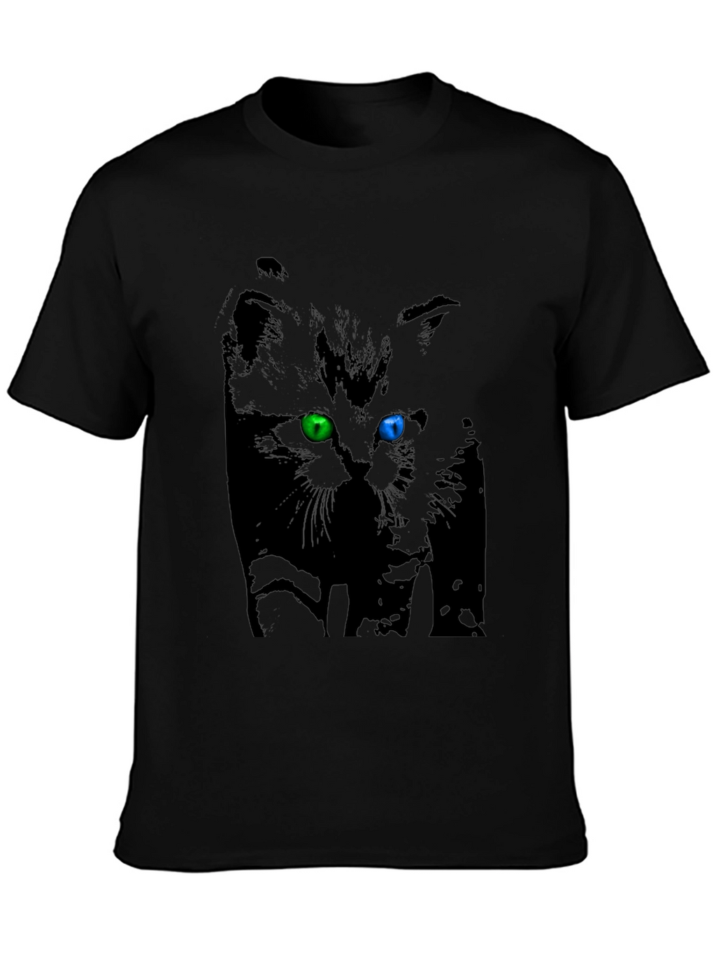 Heterochromia Kitten Black T-Shirt
