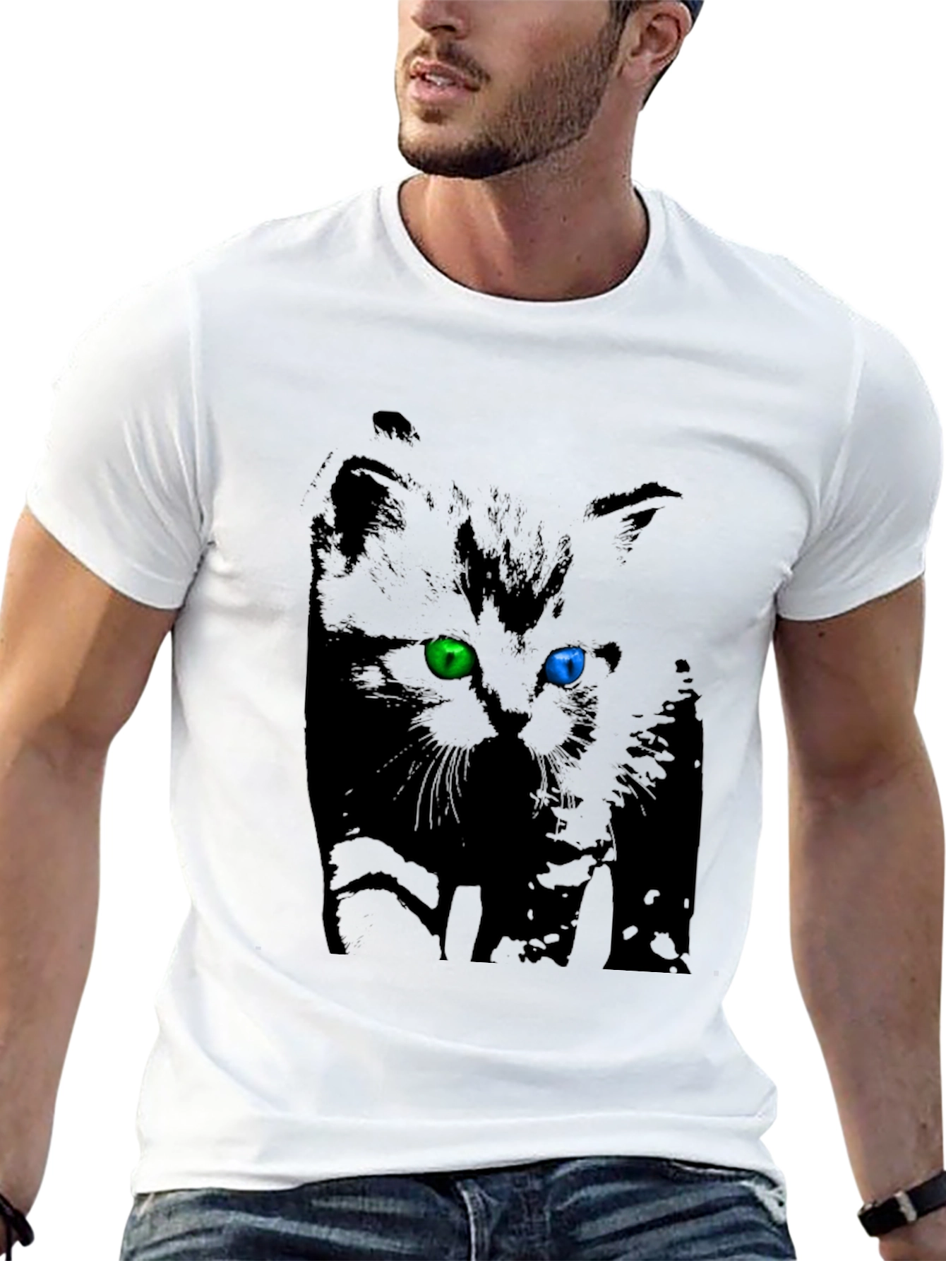 Heterochromia Kitten Black T-Shirt
