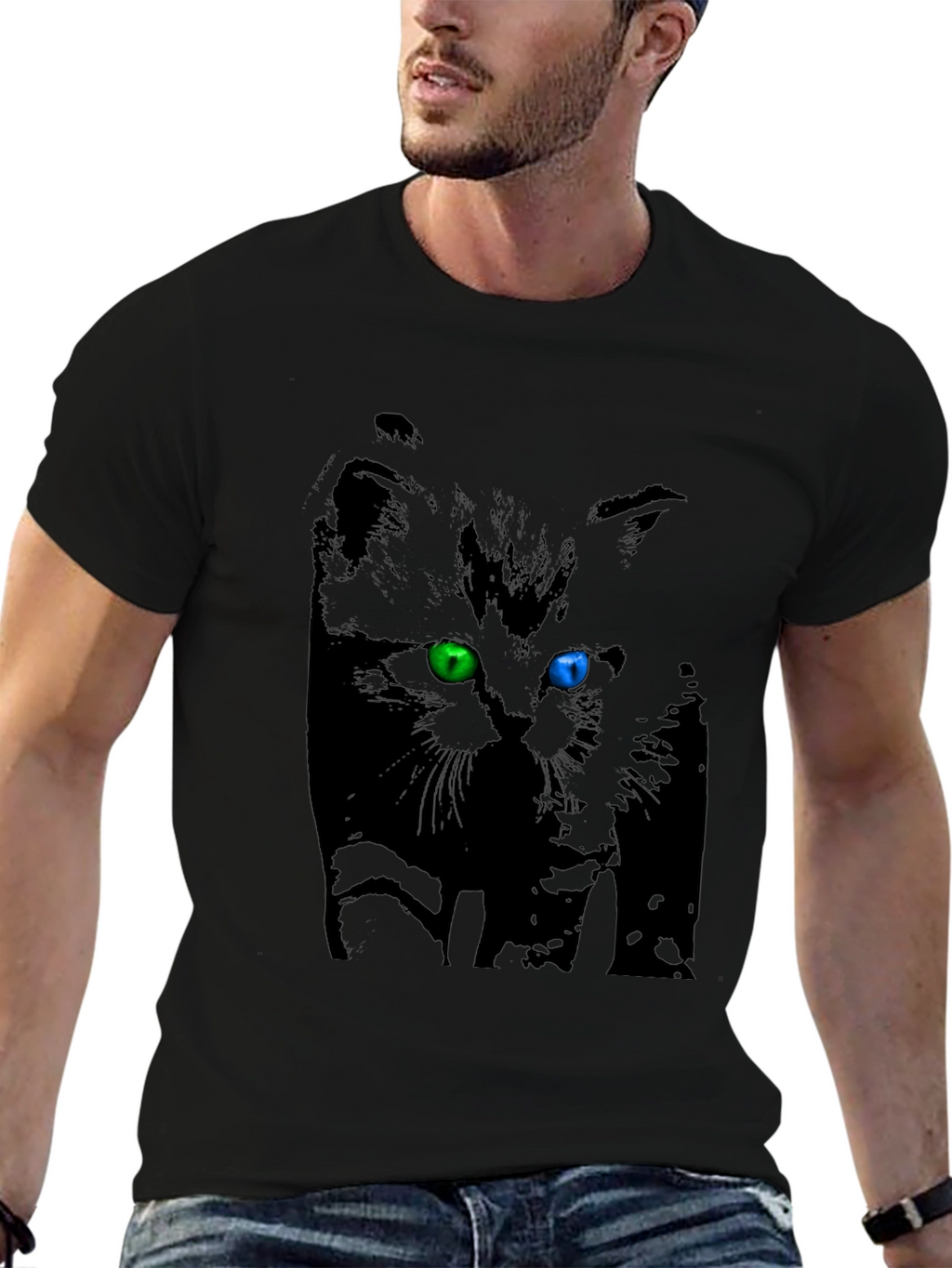 Heterochromia Kitten Black T-Shirt