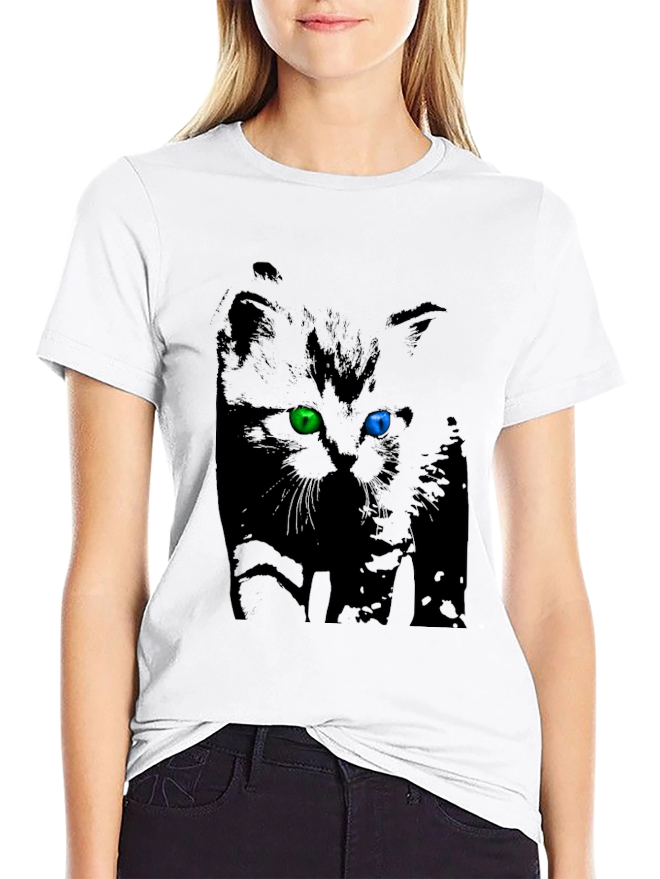 Heterochromia Kitten Black T-Shirt
