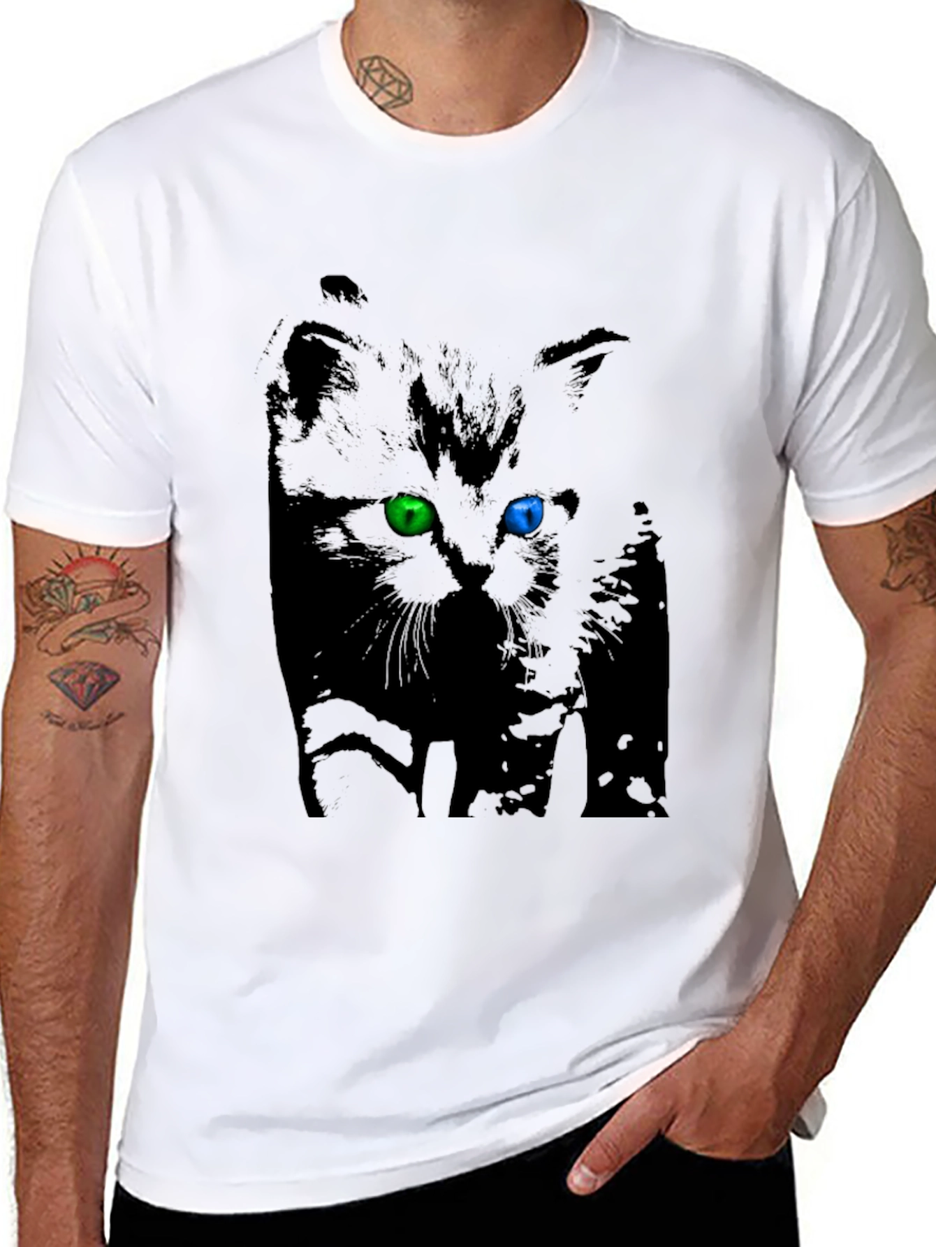 Heterochromia Kitten Black T-Shirt