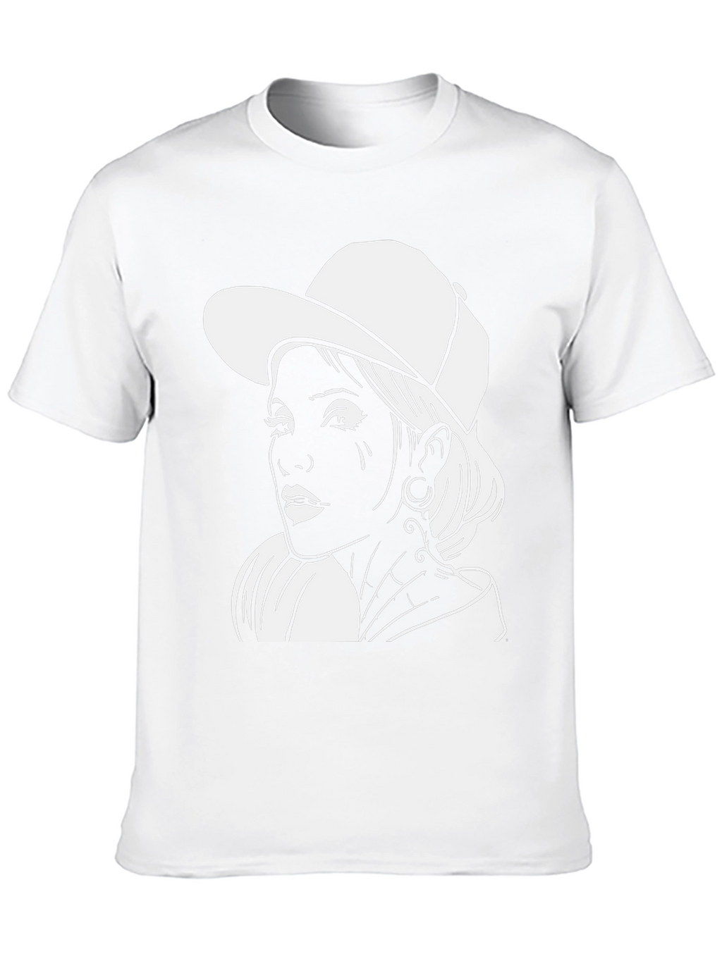 Black T-Shirt with White Graphic Print