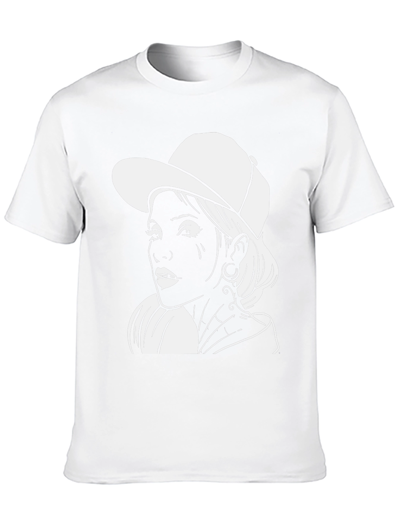 Black T-Shirt with White Graphic Print