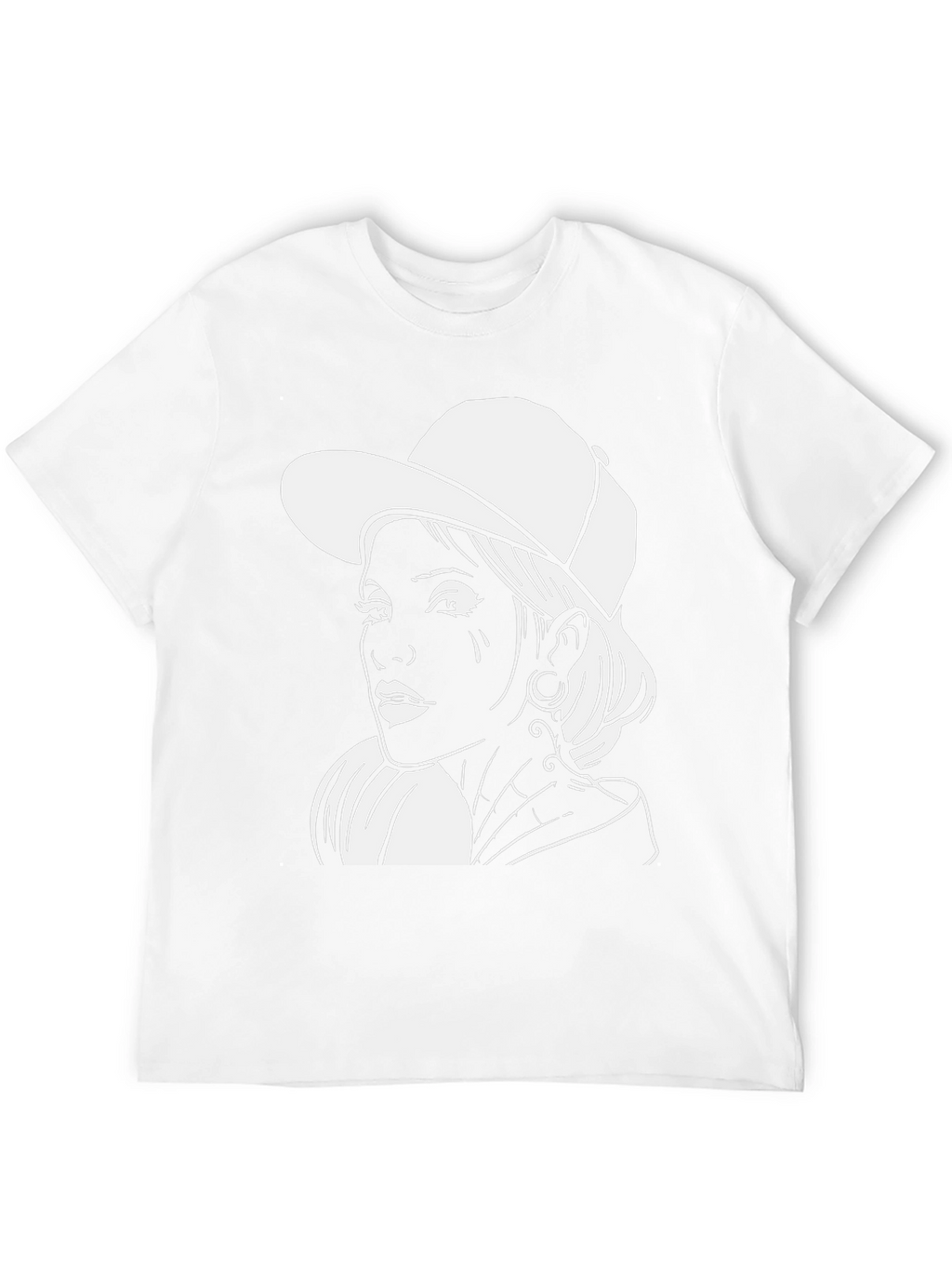 Black T-Shirt with White Graphic Print