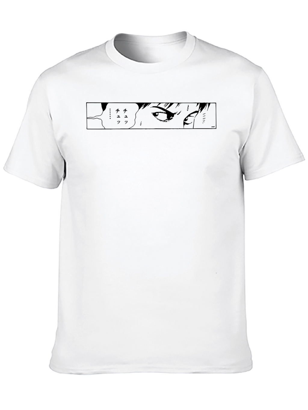 Anime Eyes Graphic Tee - Stylish Black T-Shirt