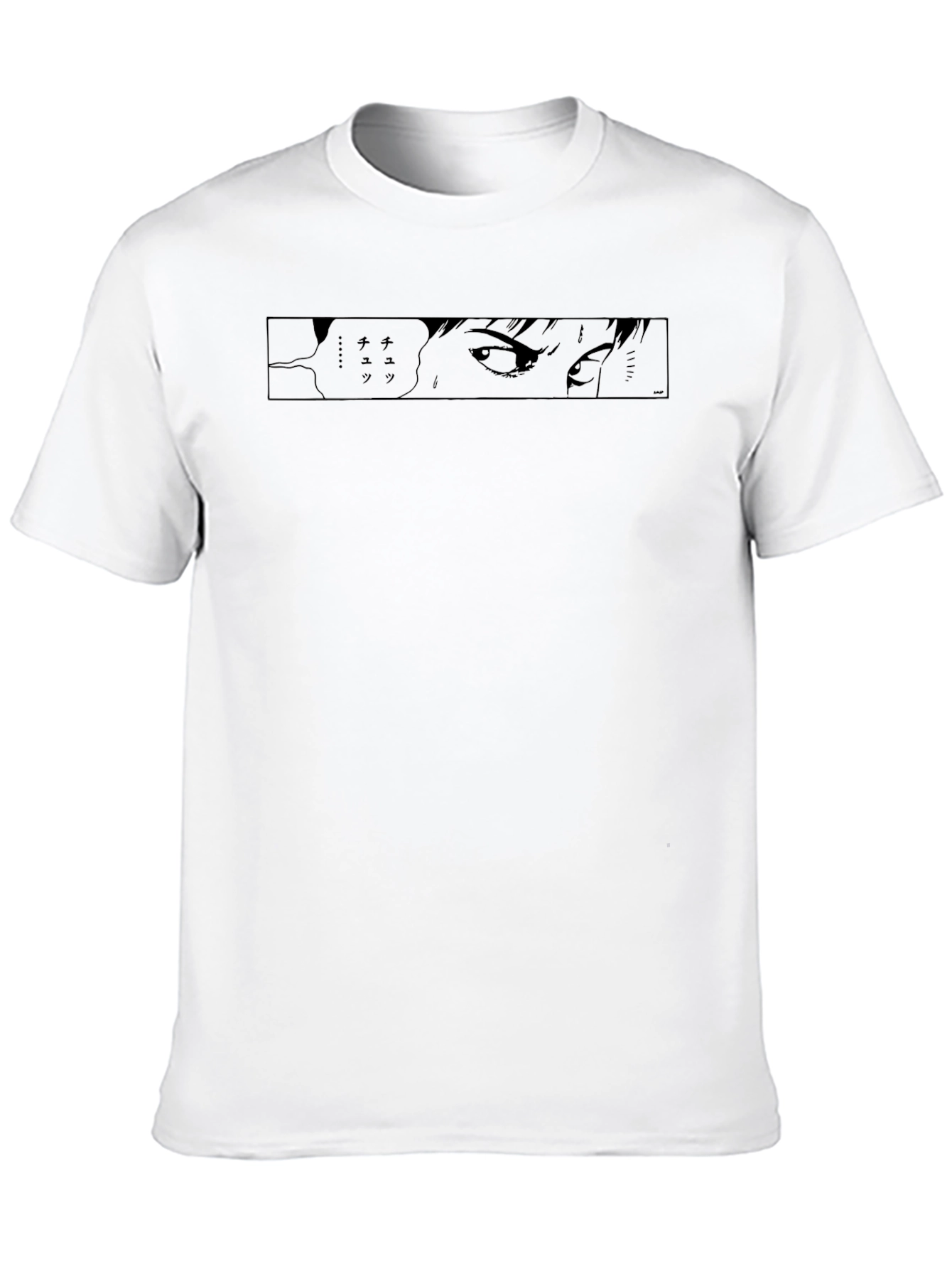 Anime Eyes Graphic Tee - Stylish Black T-Shirt