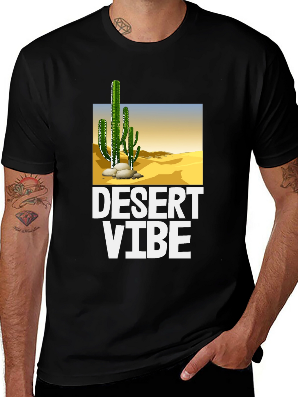 Desert Vibe Graphic T-Shirt - Black