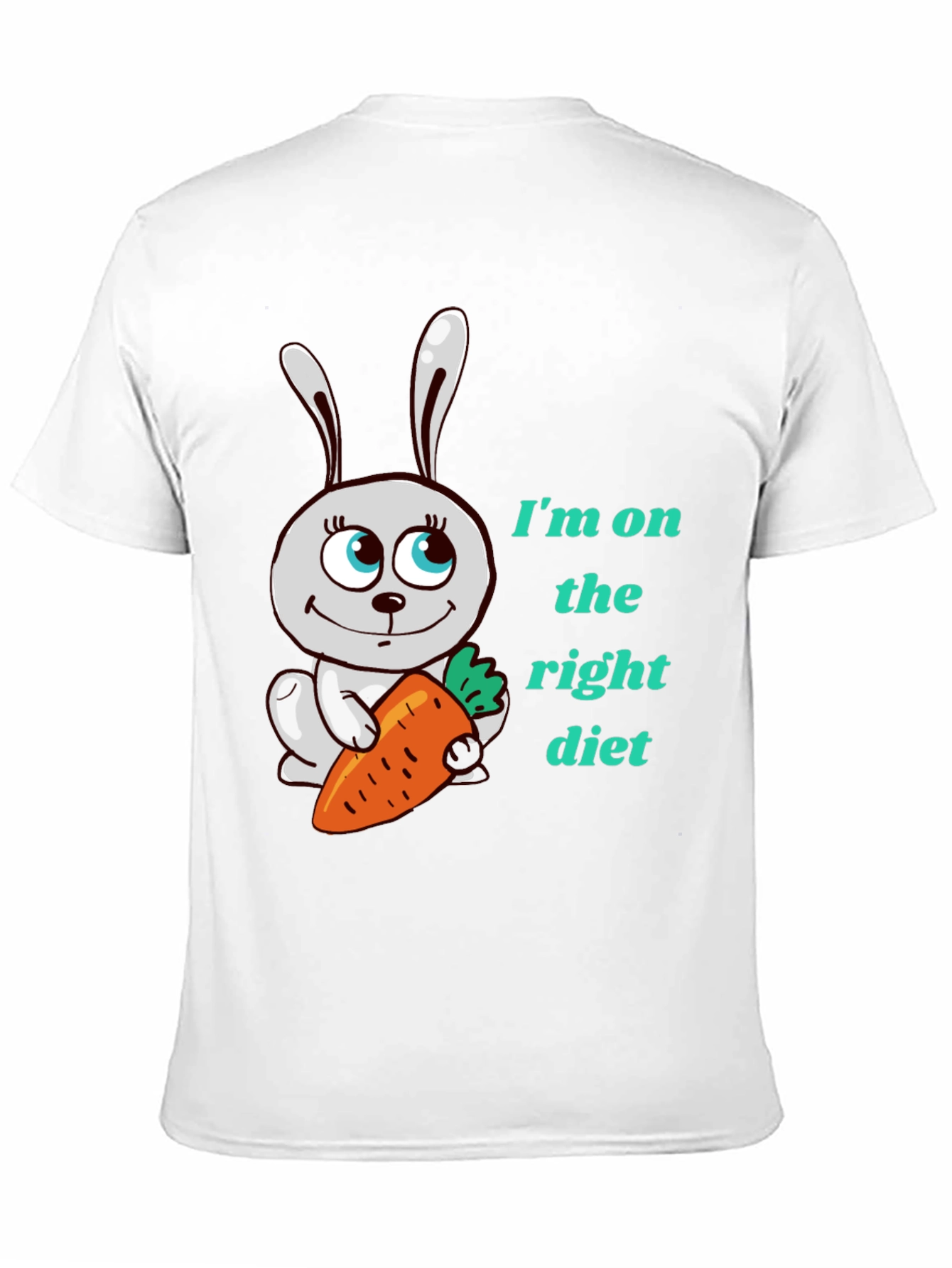 Funny Rabbit & Carrot Tee - Right Diet!